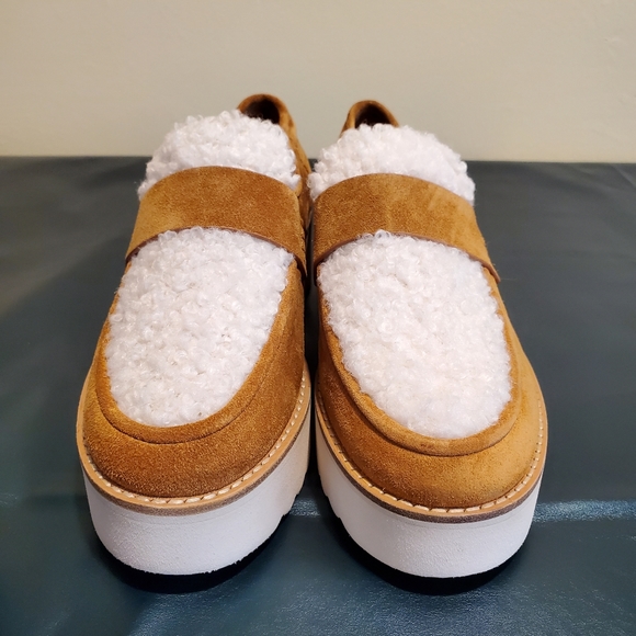 NWT$295 Vince Zola Platform Shearling Suede Loafer Slide Sneaker Shoe - Picture 7 of 12